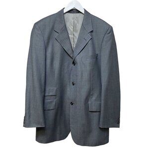 HUGO BOSS Mens Jacket 42R Light Wool Blazer Blue Gray Sport Coat